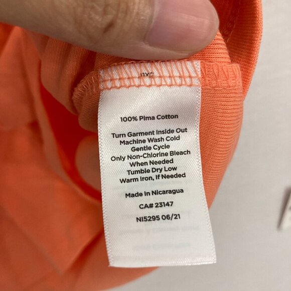 New Talbots Orange Pima Cotton Crew Neck Long Sleeve Pullover Tee XL - Picture 6 of 9